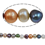 Perles nacres baroques de culture d'eau douce , perle d'eau douce cultivée, naturel, multicolore, grade A, 9-10mm Environ 0.8mm .4 pouce, Vendu par brin