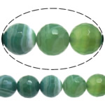 Natürliche Streifen Achat Perlen, rund, Kundenindividuell & Weitere Größen für Wahl & facettierte, grün, Bohrung:ca. 1-1.5mm, Länge:ca. 15 ZollInch, verkauft von Strang