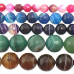 Perle Agate dentelle naturelle, agate lace, Rond, Personnalisé & multiple tailles pour le choix & facettes, couleurs mélangées Environ 1-1.5mm Environ 15 pouce, Vendu par brin
