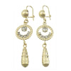 Rhinestone Brass Drop Earring, gold color plated, with rhinestone Approx 2.3 Inch 