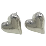 Zinc Alloy Stud Earring, stainless steel post pin, Heart, nickel, lead & cadmium free 