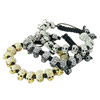Zinc Alloy Woven Ball Bracelets, with Nylon Cord & Hematite, with rhinestone 8mm Approx 6 Inch 