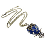 Zinc Alloy Iron Chain Necklace, with iron chain, enamel & with rhinestone, nickel, lead & cadmium free Inch 