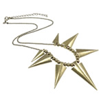 Fashion Statement Necklace, Zinc Alloy, with iron chain, Spike, nickel, lead & cadmium free Inch 