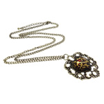 Zinc Alloy Iron Chain Necklace, with iron chain & Resin, Heart, nickel, lead & cadmium free Inch 