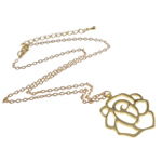 Zinc Alloy Iron Chain Necklace, with iron chain, Flower, nickel, lead & cadmium free Inch 