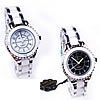 Women Wrist Watch, Zinc Alloy, with Porcelain & Glass, platinum color plated, for woman 35mm, 15mm Approx 7.8 Inch 