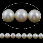 Perlas Redondas Freshwater, Perlas cultivadas de agua dulce, Esférico, natural, Blanco, Grado AAA, 8-9mm, agujero:aproximado 0.8mm, longitud:15 Inch, Vendido por Sarta
