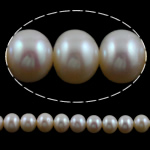 Button Cultured Freshwater Pearl Beads, natural, white, Grade AA, 9-10mm Approx 0.8mm Inch 