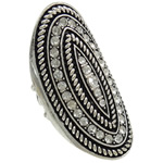 Rhinestone Zinc Alloy Finger Ring, Oval, plated, Customized & enamel & with rhinestone nickel, lead & cadmium free Approx 18mm, US Ring 