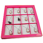 Пресноводные жемчуги Ожерелье, с медные цепи, Форма тыквы, натуральный, со стразами & однонитевая, разноцветный длина:16.5 дюймовый, 12пряди/Box, продается Box