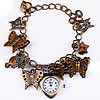 Mode Armband, Zinklegierung, mit Glas, plattiert, mit einem Muster von Stern & mit einem Muster von Schmetterling & mit einem Muster von Herzen & Twist oval, 21mm, Länge:ca. 8 ZollInch, verkauft von PC
