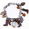 Мода Часы браслет, цинковый сплав, с Стеклянный, Другое покрытие, с рисунками звезды & твист овал, 21mm, длина:Приблизительно 8 дюймовый, продается PC
