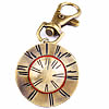 Keychain Watch, Zinc Alloy, with Glass, Flat Round, plated, 30mm 