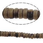 Perles de coco, noix de coco, rondelle, couleur originale Environ 1.5mm .5 pouce  Vendu par lot