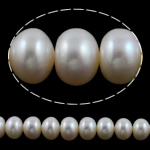 Button Cultured Freshwater Pearl Beads, natural, white, Grade AA, 11-12mm Approx 0.8mm Inch 