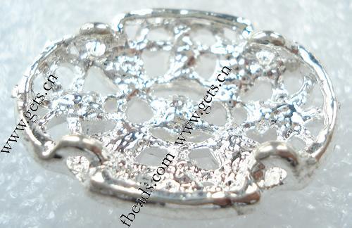 Conectador de aleación de metal con diamantes de imitación, chapado, más colores para la opción, 26x19mm, Vendido por UD