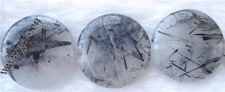 Rutilated Quartz Beads, Flat Round, natural, more sizes for choice, Grade AA, Length:16 Inch, Sold By Strand