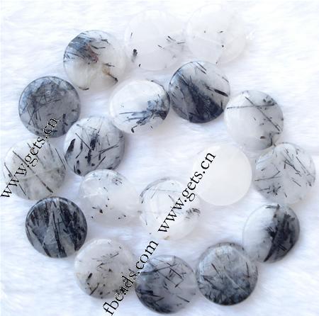 Rutilated Quartz Beads, Flat Round, natural, more sizes for choice, Grade AA, Length:16 Inch, Sold By Strand