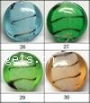Handmade Lampwork Beads, Flat round, 13x13x8mm, Sold by PC