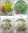 Handmade Lampwork Beads, Flat round, 12x12mm, Sold by PC