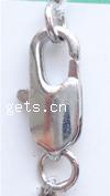 Brass Lobster Claw Clasp, Rectangle, plated 10mm Approx 2mm 