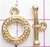Brass Toggle Clasp, plated, single-strand 10mm 