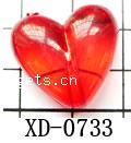 Transparent Acrylic Beads, Heart, translucent Approx 