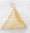 Iron Wire Thread Pendants, Triangle, plated 39mm 