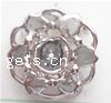 Rhinestone Metal Alloy Connector, Flower, plated 13mm 
