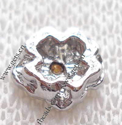 Conector de aleación de Zinc de diamantes de imitación, Flor, chapado, con diamantes de imitación, más colores para la opción, 9mm, Vendido por UD