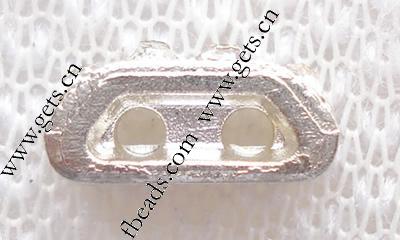 Bridge Rhinestone Spacer, with Zinc Alloy, Rectangle, plated, 2-strand, more colors for choice, 5x11mm, Sold By PC