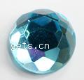 Faceted Glass Cabochon, Flat Round 