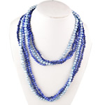 De agua dulce naturales collar de perlas largo, Perlas cultivadas de agua dulce, 3-aro, azul, 5-6mm;7-8mm, longitud:47.2 Inch, Vendido por Sarta