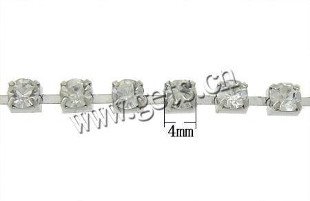 Brass Rhinestone Claw cadena, metal, chapado, con diamantes de imitación, más colores para la opción, libre de níquel, plomo & cadmio, 4x4x3mm, 100patiospatio/Grupo, Vendido por Grupo