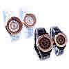 Couple Watch Bracelets, Zinc Alloy, with Glass, Round, plated, for couple & with rhinestone 33mm, 39mm, 14-20mm Approx 8.2 Inch, Approx 9 Inch 