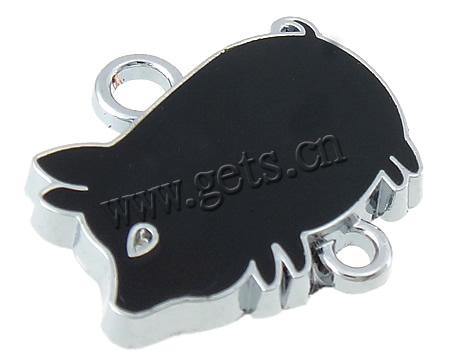 Animal Zinc Alloy Connector, Pig, plated, Customized & enamel & 1/1 loop, more colors for choice, nickel, lead & cadmium free, 18x17x2mm, Hole:Approx 1.5mm, 2mm, Sold By PC