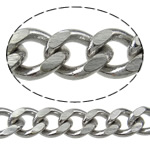 Brass Curb Chain, plated, twist oval chain, platinum color 