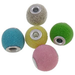 Indonesia Jewelry Beads, with Glass Seed Beads & Zinc Alloy, Round, with rhinestone cadmium free, 13x14- Approx 3-4mm 