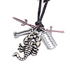 Cowhide Jewelry Necklace, with Zinc Alloy, Scorpion, plated, adjustable & with letter pattern, 23-48cm Approx 15-20 Inch 