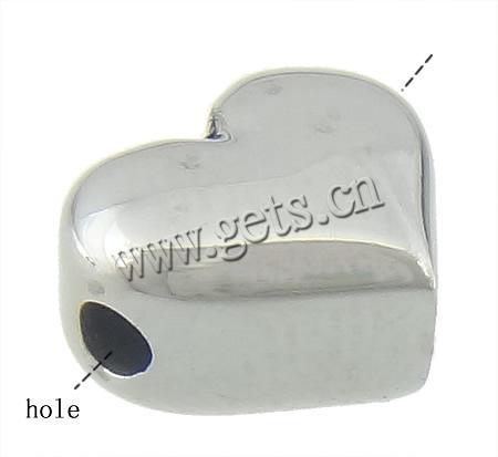 Abalorios de acero inoxidable, acero inoxidable 304, Corazón, Modificado para requisitos particulares, color original, 10x8.5x5.5mm, agujero:aproximado 2mm, Vendido por UD