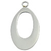 Stainless Steel Tag Charm, Flat Oval, Customized, original color Approx 2mm 