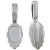 Stainless Steel Glue on Bail, 316 Stainless Steel, Leaf, original color, 6-7.5x20- Approx 