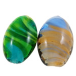 Lampwork Beads, Oval, handmade, large hole Approx 3mm 