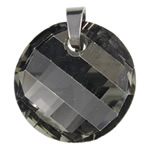 Imitation CRYSTALLIZED™ Crystal Pendants, with Stainless Steel, Flat Round, faceted Approx 