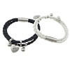 PU Leather Cord Bracelets, with 316 Stainless Steel 8mm  4mm 