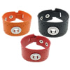Cowhide Bracelets, with Rhinestone Clay Pave & 316 Stainless Steel, iron snap clasp, with 68 pcs rhinestone 40mm Approx 10 Inch 