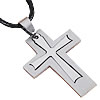 Nylon Cord Necklace, with Stainless Steel, Cross, original color Approx 15-20 Inch 