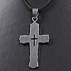 Nylon Cord Necklace, with Stainless Steel, Cross, original color Approx 15-20 Inch 