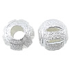 Messing Sternenstaub Perlen, rund, plattiert, großes Loch & hohl & Falten, keine, 10mm, Bohrung:ca. 4mm, 5000PCs/Tasche, verkauft von Tasche